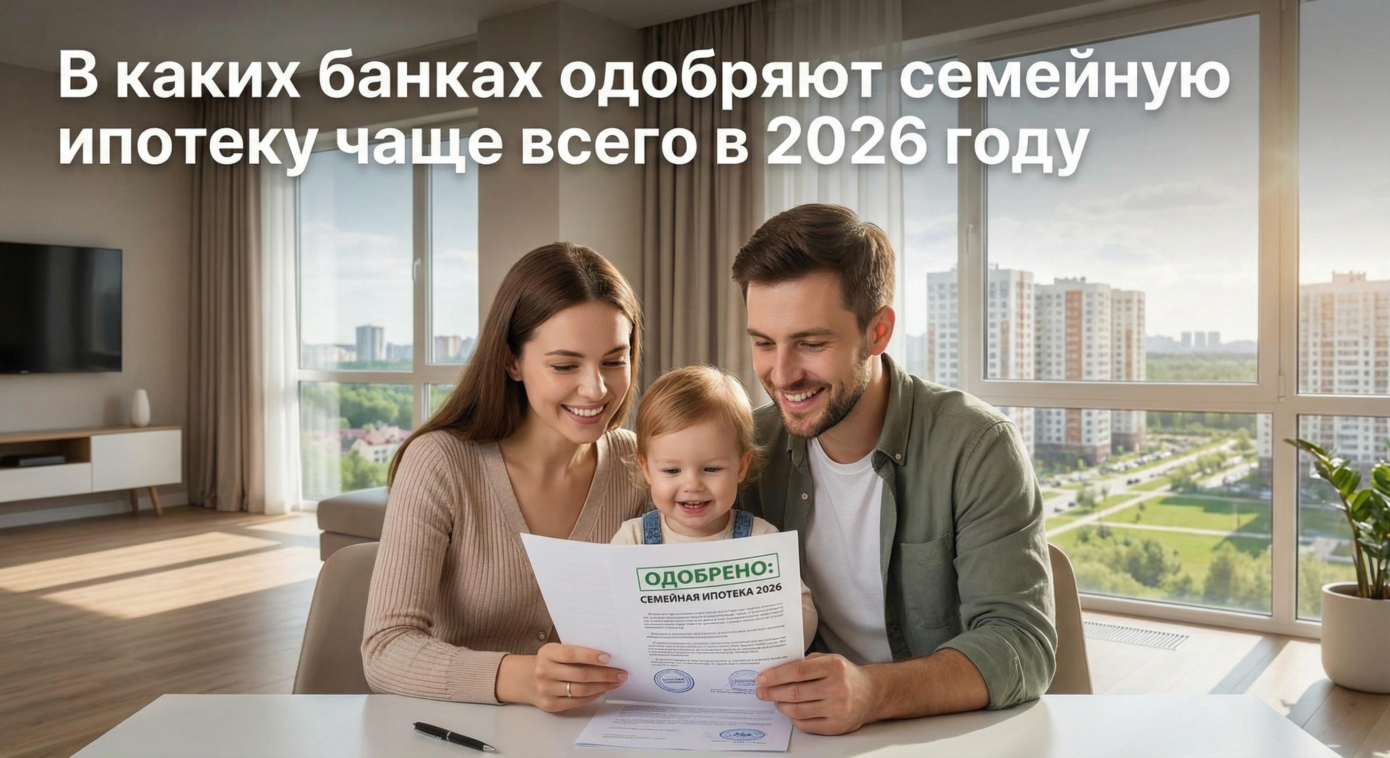 В каких банках одобряют семейную ипотеку чаще всего в 2026 году: рейтинг банков, статистика отказов В каких банках одобряют семейную ипотеку чаще всего в 2026 году: рейтинг банков, статистика отказов